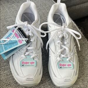 Skechers Y2K Shape-Ups Women's Sneakers white/silver Rocker Sole Size 8.5 NEW